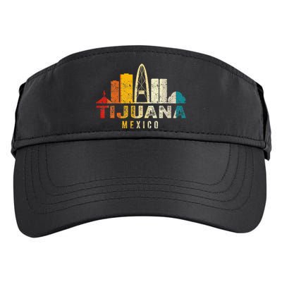 Retro Tijuana Skyline Vintage Mexico Souvenir Adult Drive Performance Visor