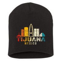 Retro Tijuana Skyline Vintage Mexico Souvenir Short Acrylic Beanie