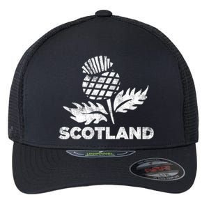 Retro Thistle Scottish Rugby Scotland Rugby Football Top Gift Flexfit Unipanel Trucker Cap