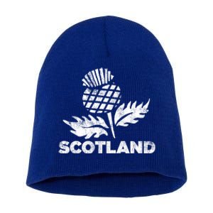 Retro Thistle Scottish Rugby Scotland Rugby Football Top Gift Short Acrylic Beanie