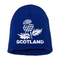 Retro Thistle Scottish Rugby Scotland Rugby Football Top Gift Short Acrylic Beanie