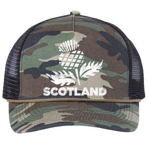 Retro Thistle Scottish Rugby Scotland Rugby Football Top Gift Retro Rope Trucker Hat Cap