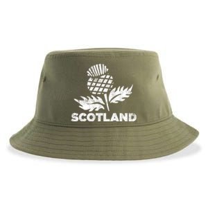 Retro Thistle Scottish Rugby Scotland Rugby Football Top Gift Sustainable Bucket Hat