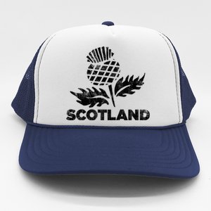 Retro Thistle Scottish Rugby Scotland Rugby Football Top Gift Trucker Hat