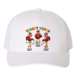 Retro Turkey Squad Thanksgiving SLP OT PT Therapy Team Yupoong Adult 5-Panel Trucker Hat