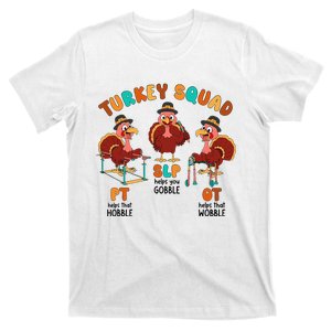 Retro Turkey Squad Thanksgiving SLP OT PT Therapy Team T-Shirt