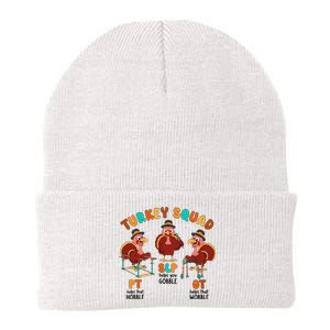 Retro Turkey Squad Thanksgiving SLP OT PT Therapy Team Knit Cap Winter Beanie