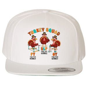 Retro Turkey Squad Thanksgiving SLP OT PT Therapy Team Wool Snapback Cap