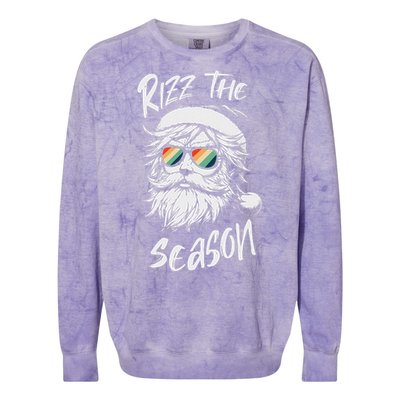 Rizz The Season Ns School Cool Christmas Santa Claus Colorblast Crewneck Sweatshirt