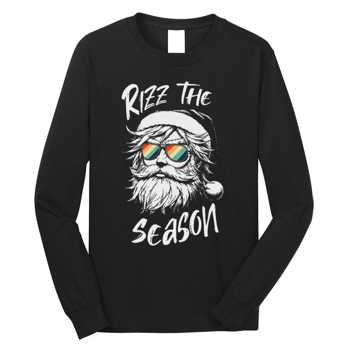 Rizz The Season Ns School Cool Christmas Santa Claus Long Sleeve Shirt