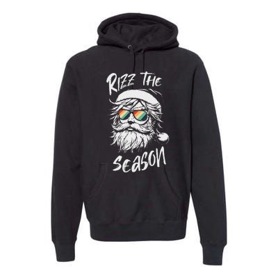 Rizz The Season Ns School Cool Christmas Santa Claus Premium Hoodie