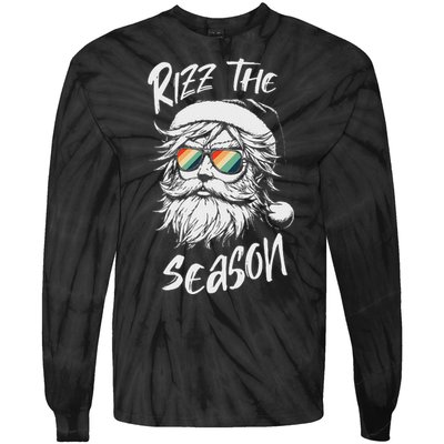 Rizz The Season Ns School Cool Christmas Santa Claus Tie-Dye Long Sleeve Shirt