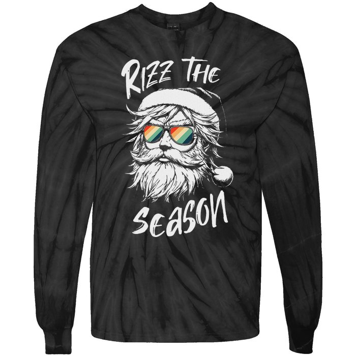 Rizz The Season Ns School Cool Christmas Santa Claus Tie-Dye Long Sleeve Shirt