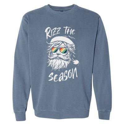 Rizz The Season Ns School Cool Christmas Santa Claus Garment-Dyed Sweatshirt