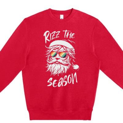 Rizz The Season Ns School Cool Christmas Santa Claus Premium Crewneck Sweatshirt