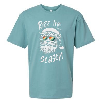 Rizz The Season Ns School Cool Christmas Santa Claus Sueded Cloud Jersey T-Shirt