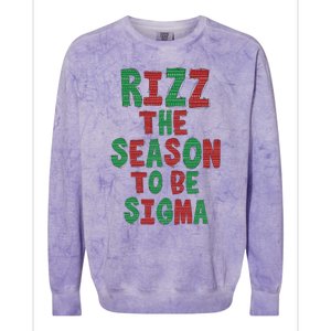 Rizz The Season Funny Gen Alpha Slang Christmas Teacher Colorblast Crewneck Sweatshirt