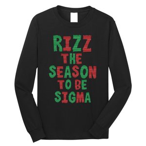 Rizz The Season Funny Gen Alpha Slang Christmas Teacher Long Sleeve Shirt