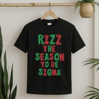Rizz The Season Funny Gen Alpha Slang Christmas Teacher T-Shirt