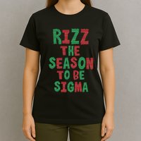 Rizz The Season Funny Gen Alpha Slang Christmas Teacher T-Shirt