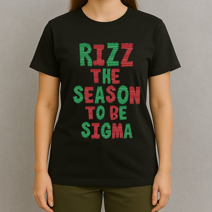 Rizz The Season Funny Gen Alpha Slang Christmas Teacher T-Shirt