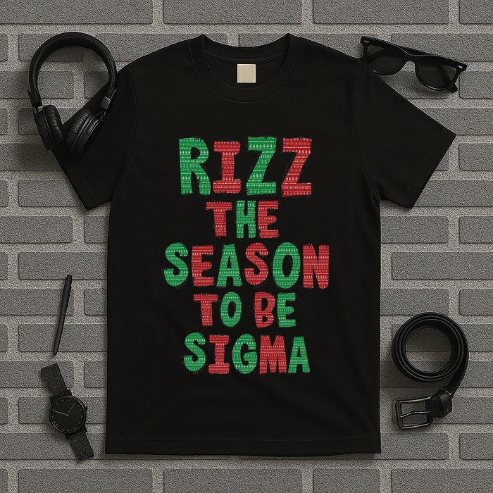 Rizz The Season Funny Gen Alpha Slang Christmas Teacher T-Shirt