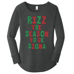 Rizz The Season Funny Gen Alpha Slang Christmas Teacher Women's Perfect Tri Tunic Long Sleeve Shirt