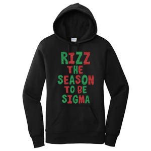 Rizz The Season Funny Gen Alpha Slang Christmas Teacher Women's Pullover Hoodie