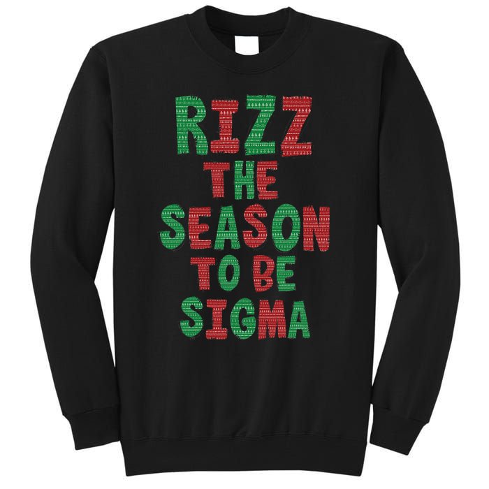 Rizz The Season Funny Gen Alpha Slang Christmas Teacher Tall Sweatshirt