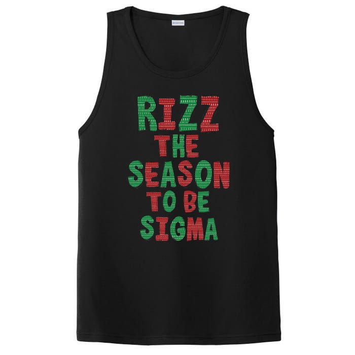 Rizz The Season Funny Gen Alpha Slang Christmas Teacher PosiCharge Competitor Tank