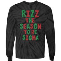 Rizz The Season Funny Gen Alpha Slang Christmas Teacher Tie-Dye Long Sleeve Shirt