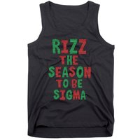 Rizz The Season Funny Gen Alpha Slang Christmas Teacher Tank Top