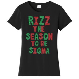 Rizz The Season Funny Gen Alpha Slang Christmas Teacher Women's T-Shirt