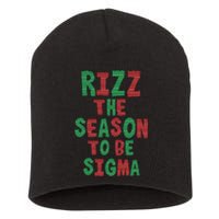 Rizz The Season Funny Gen Alpha Slang Christmas Teacher Short Acrylic Beanie