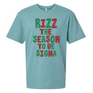 Rizz The Season Funny Gen Alpha Slang Christmas Teacher Sueded Cloud Jersey T-Shirt