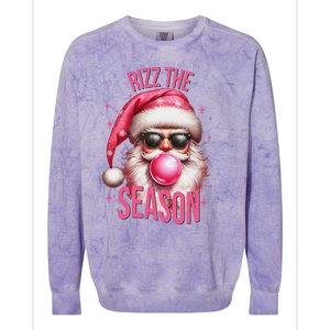 Rizz The Season Funny Christmas Santa Rizzler Colorblast Crewneck Sweatshirt