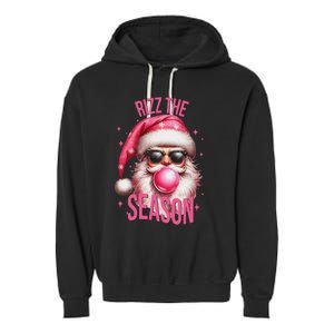 Rizz The Season Funny Christmas Santa Rizzler Garment-Dyed Fleece Hoodie