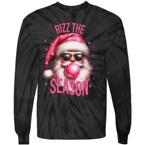 Rizz The Season Funny Christmas Santa Rizzler Tie-Dye Long Sleeve Shirt