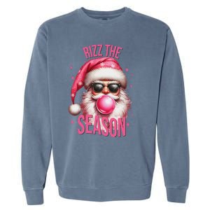 Rizz The Season Funny Christmas Santa Rizzler Garment-Dyed Sweatshirt