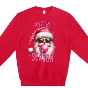 Rizz The Season Funny Christmas Santa Rizzler Premium Crewneck Sweatshirt