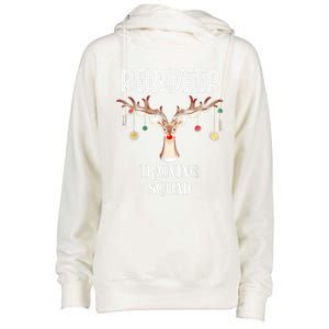 Reindeer Training Squad Funny Christmas Matching Family Gift Womens Funnel Neck Pullover Hood