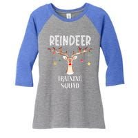 Reindeer Training Squad Funny Christmas Matching Family Gift Women's Tri-Blend 3/4-Sleeve Raglan Shirt