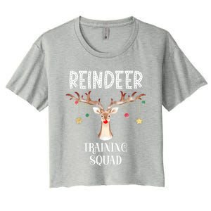 Reindeer Training Squad Funny Christmas Matching Family Gift Women's Crop Top Tee