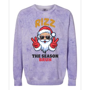 Rizz The Season Bruh Christmas Holiday Santa Claus Funny Colorblast Crewneck Sweatshirt