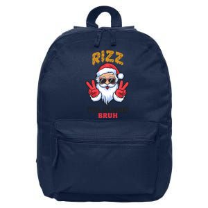 Rizz The Season Bruh Christmas Holiday Santa Claus Funny 16 in Basic Backpack