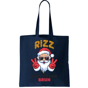 Rizz The Season Bruh Christmas Holiday Santa Claus Funny Tote Bag