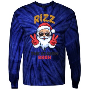 Rizz The Season Bruh Christmas Holiday Santa Claus Funny Tie-Dye Long Sleeve Shirt