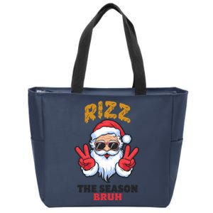 Rizz The Season Bruh Christmas Holiday Santa Claus Funny Zip Tote Bag