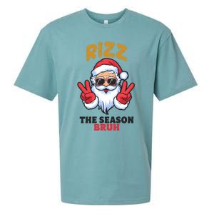 Rizz The Season Bruh Christmas Holiday Santa Claus Funny Sueded Cloud Jersey T-Shirt