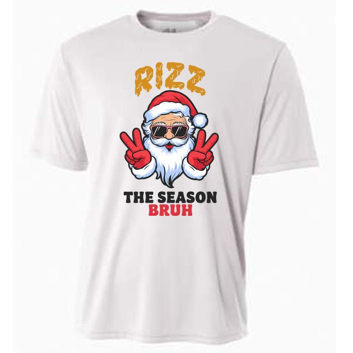 Rizz The Season Bruh Christmas Holiday Santa Claus Funny Cooling Performance Crew T-Shirt